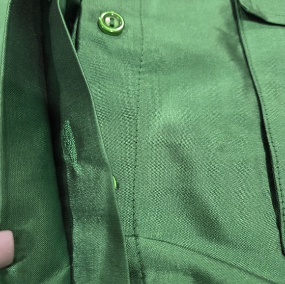 Topshop Emerald Green Blouse Size US 6 - Picture 9 of 10